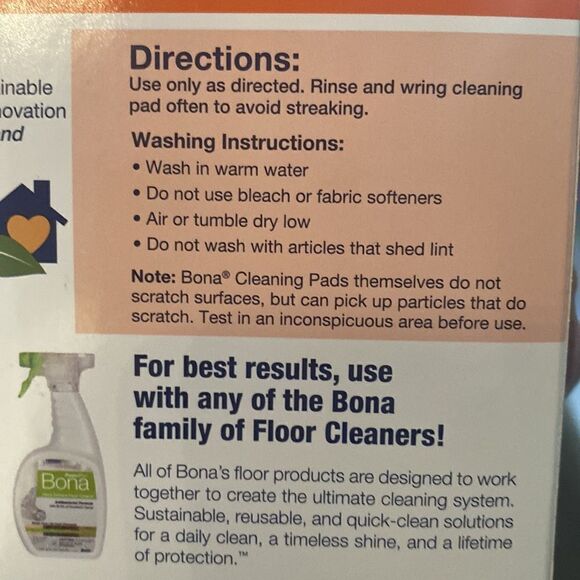 Bona Microfiber Cleaning Pads 3 pack - Deep Clean, Clean & Dust NEW - Picture 3 of 7